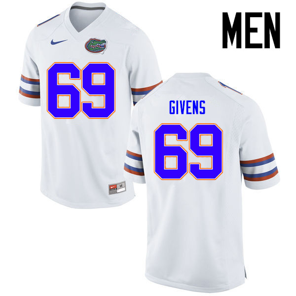 Men Florida Gators #69 Marcus Givens College Football Jerseys Sale-White